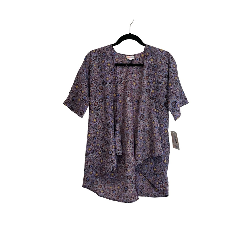 Lularoe Girls Bianka Kimono Jacket Size 3 or 10-12 Youth Purple Geometric NEW